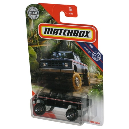 Matchbox MBX Jungle (2020) Black 1968 Dodge D200 Toy Truck 65/100