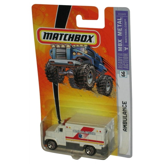 Matchbox MBX Metal (2005) White Ambulance Die-Cast Toy Vehicle #66