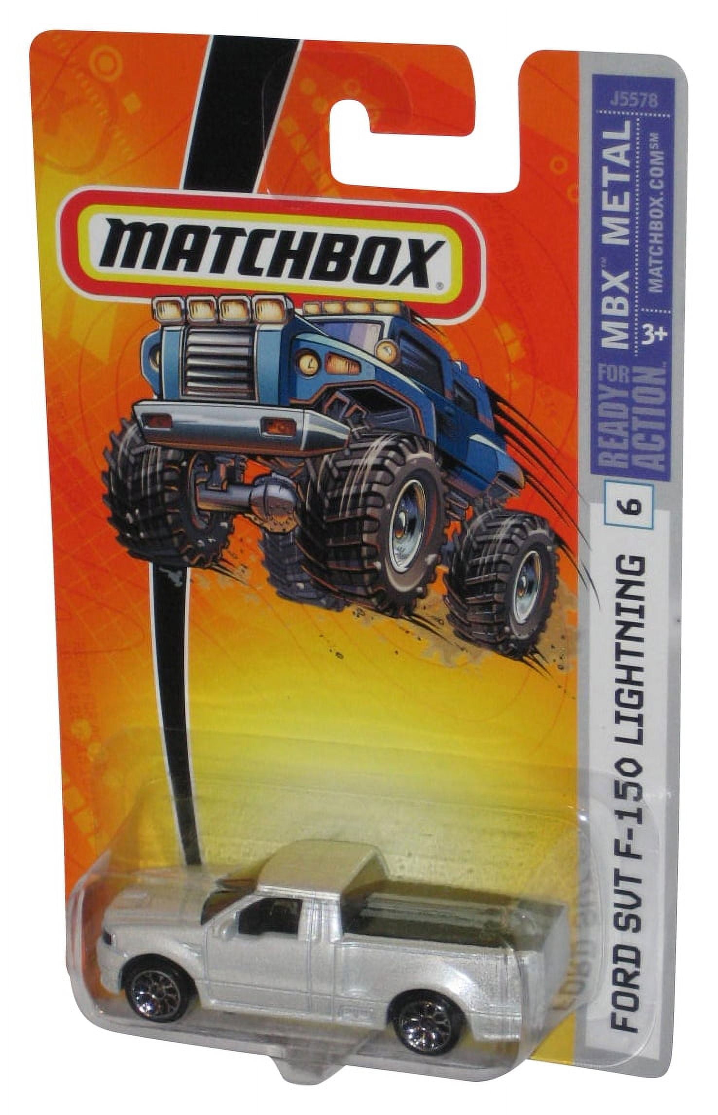 Matchbox MBX Metal (2005) White Ford SVT F-150 Lightning Toy Truck #6 - (Silver Rims)