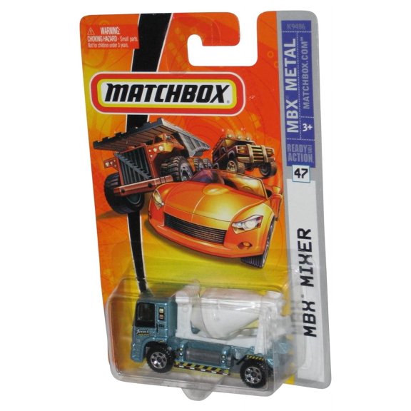 Matchbox MBX Metal (2007) Mixer Blue & White Toy Construction Vehicle #47
