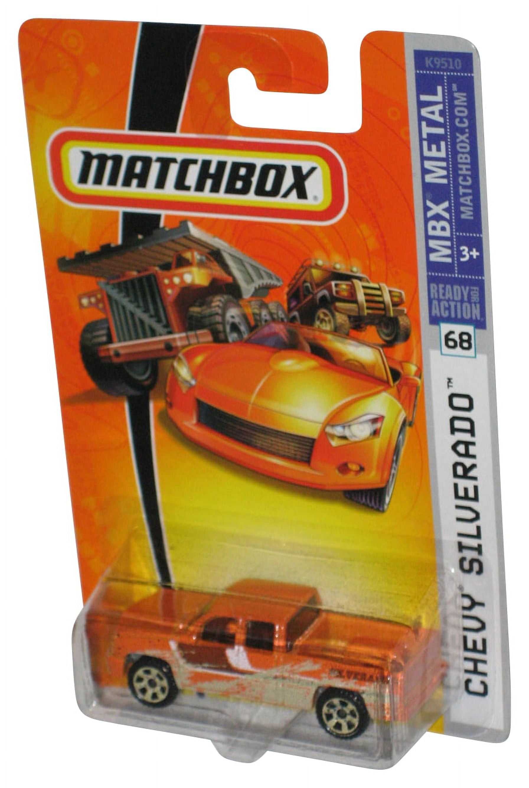 Matchbox MBX Metal 2007 Orange Chevy Silverado Toy Truck 68