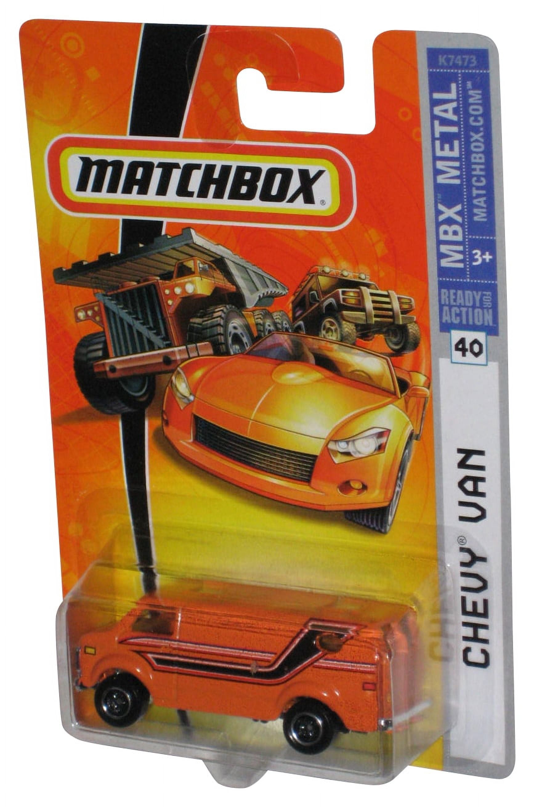 Matchbox MBX Metal (2007) Orange Chevy Van Toy #40 - (Black