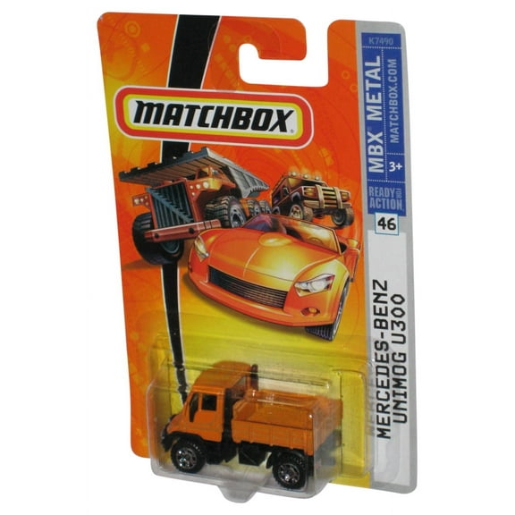 Matchbox MBX Metal (2007) Orange Mercedes-Benz Unimog U300 Toy Truck #46