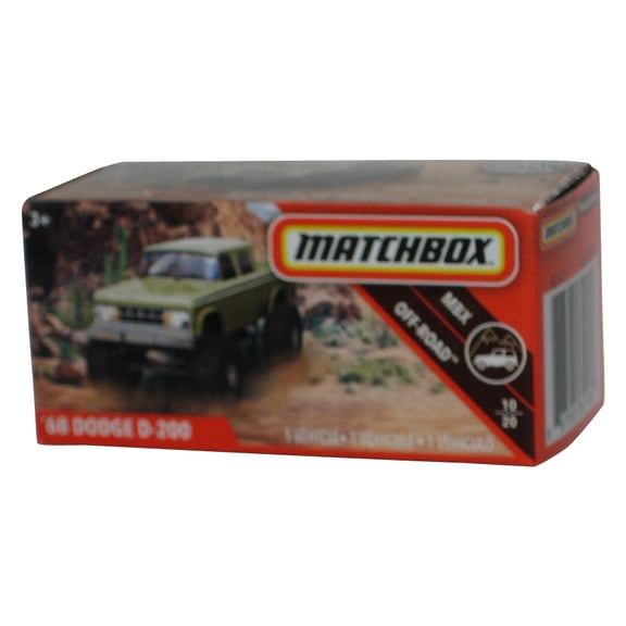 Matchbox MBX Off-Road 10/20 (2019) Green '68 Dodge D-200 Power Grabs Box Toy Truck 63/100