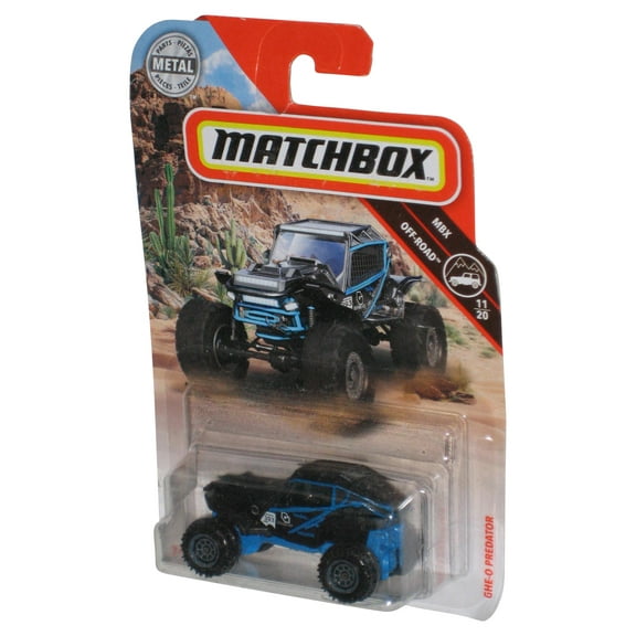 Matchbox MBX Off-Road 11/20 (2019) Blue Ghe-O Predator Toy Car 77/100 - (Cracked Plastic)