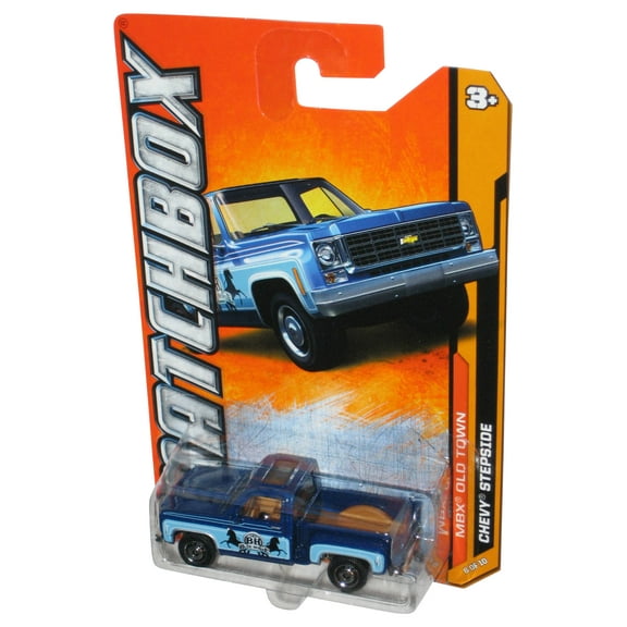 Matchbox MBX Old Town 6/10 (2011) Blue Chevy Stepside Toy Truck 66/120