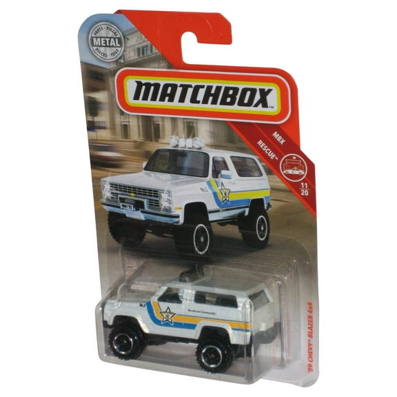 Matchbox MBX Rescue 11/20 (2018) White '89 Chevy Blazer 4x4 Toy Vehicle 53/100