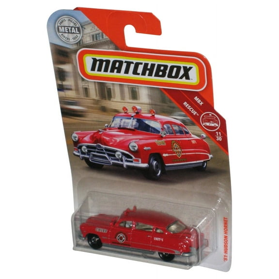 Matchbox MBX Rescue 11/30 (2018) Red '51 Hudson Hornet Toy Car 64/125