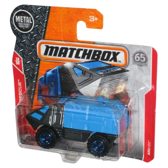 Matchbox MBX Rescue 16/30 (2017) Blue & Gray ARV-01 Metal Toy Vehicle 70/125 - (Short Card)