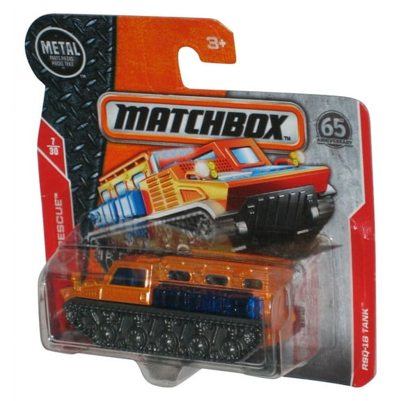 Matchbox MBX Rescue (2017) RSQ-18 Tank Orange Die-Cast Metal Toy 7/30 - (Short Card)