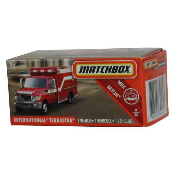 Matchbox MBX Rescue 9/20 (2018) Power Grabs Box International Terrastar Red Toy Truck 41/100
