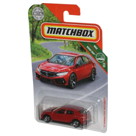 Matchbox MBX Road Trip 14/20 (2018) Red '17 Honda Civic Hatchback Toy Car 8/100