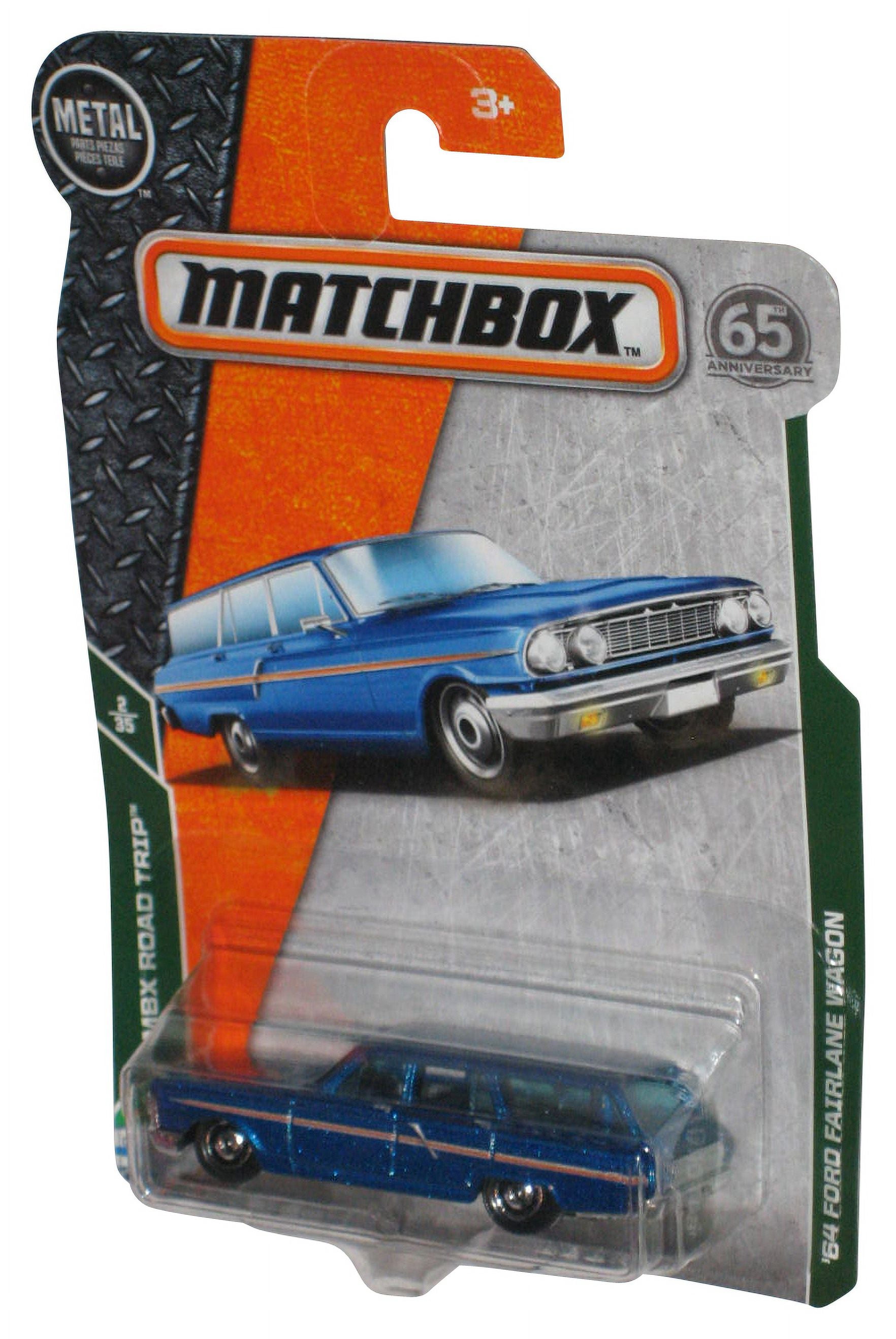 Matchbox MBX Road Trip 2/35 (2018) Blue '64 Ford Fairlane Wagon