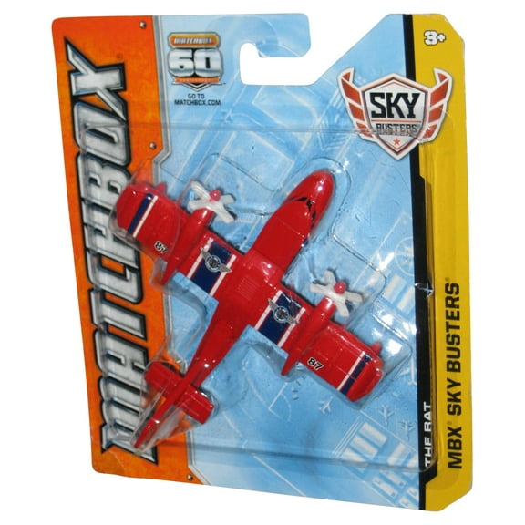 Matchbox MBX Sky Busters (2012) Red Blaze Buster Toy Plane - (The Bat Card Error)