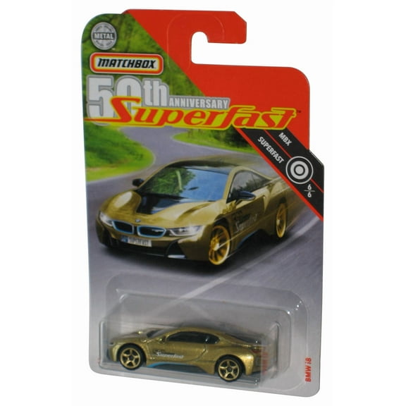 Matchbox MBX Superfast 6/6 50th Anniversary (2019) Gold BMW i8 Toy Car 87/100