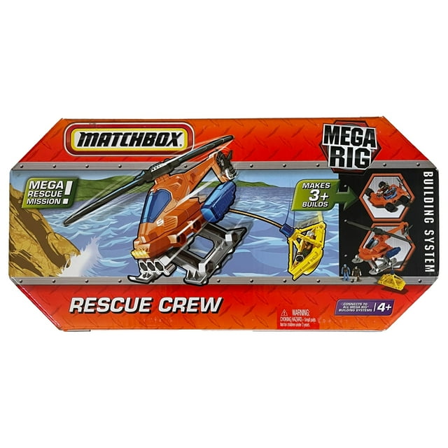 Matchbox Mega Rig Rescue Crew Playset Build A Copter 3-in-1 Vehicle ...
