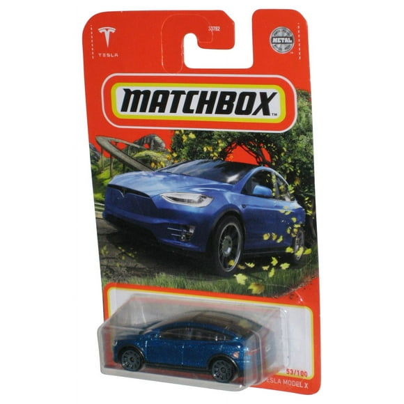 Matchbox Metal (2021) Blue Tesla Model X Die-Cast Toy Car 53/100