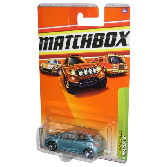 Matchbox Metro Rides (2010) Metallic Blue Mazda 2 Toy Car 27/100