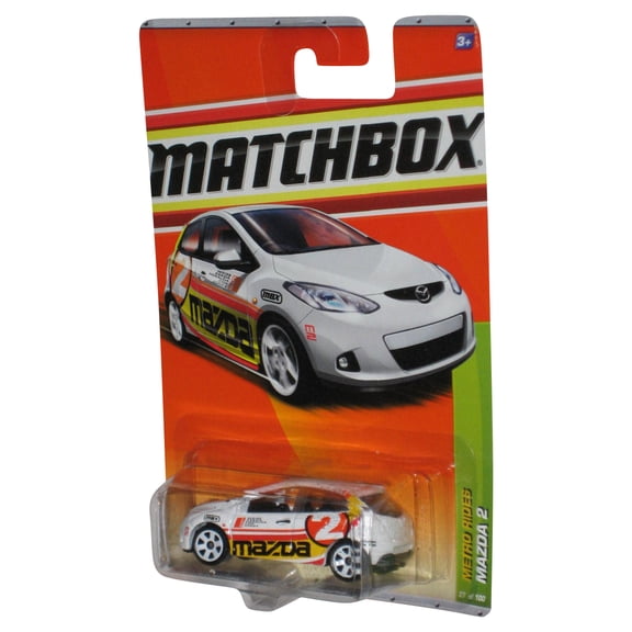 Matchbox Metro Rides (2010) White Mazda 2 Toy Car 27/100
