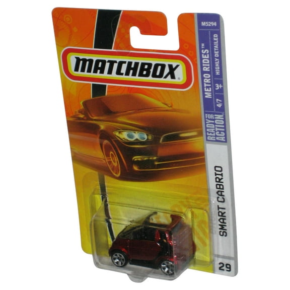 Matchbox Metro Rides 4/7 (2008) Red Smart Cabrio Toy Car #29
