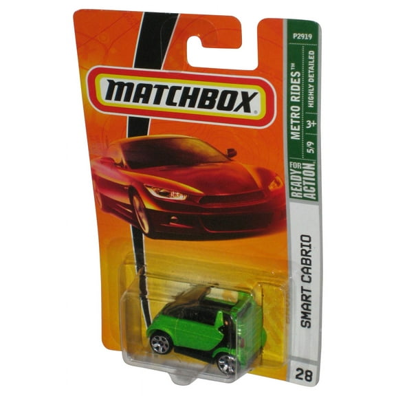 Matchbox Metro Rides 5/9 (2008) Green Smart Cabrio Toy Car #28