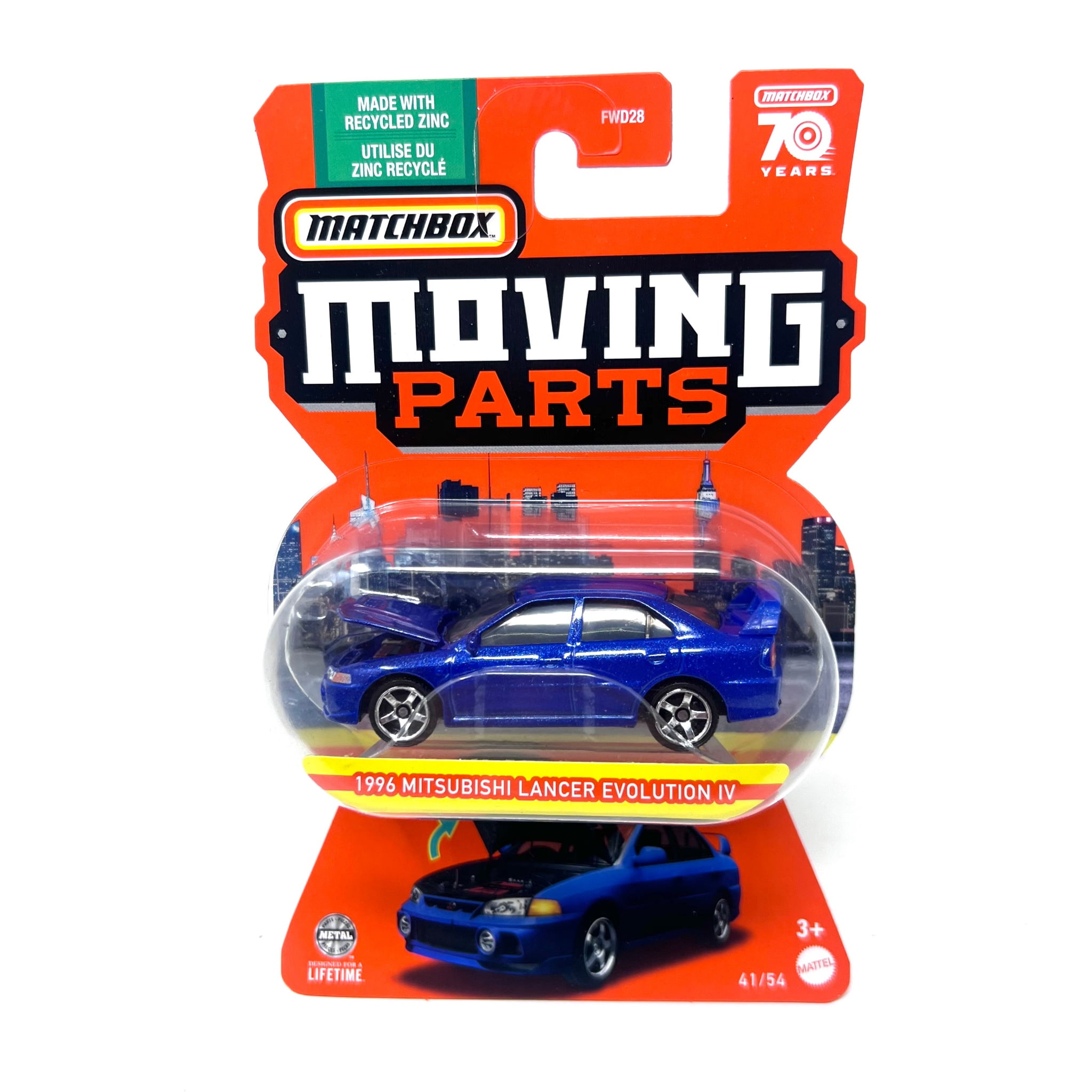 Matchbox 1996 Mitsubishi Lancer Evolution IV | Moving Parts Series 41/54 | Blue Color | Collectible Die-Cast Car For Kids & Collectors 3 thumbnail image