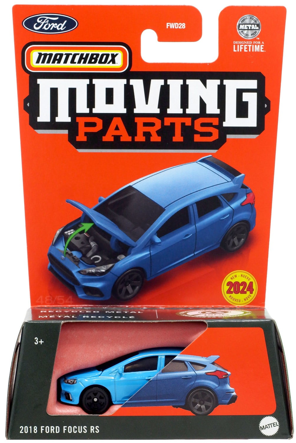 Mattel Matchbox Moving Parts 2018 Ford Focus RS Diecast