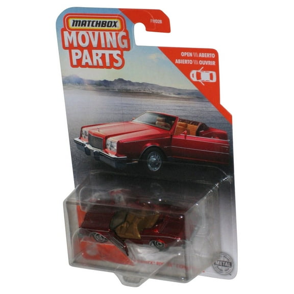 Matchbox Moving Parts (2019) Red '83 Buick Riviera Convertible Metal Car