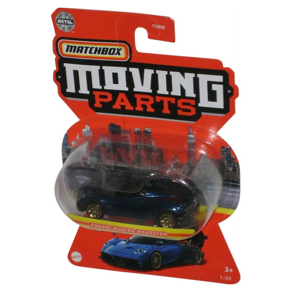 Matchbox Moving Parts (2020) Dark Blue Pagani Huayra Roadster Toy Car 1/20