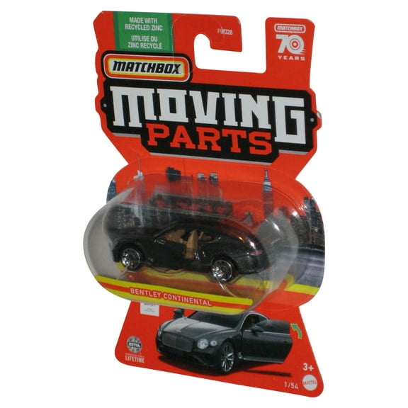 Matchbox Moving Parts (2022) Dark Silver Bentley Continental Toy Car 1/54