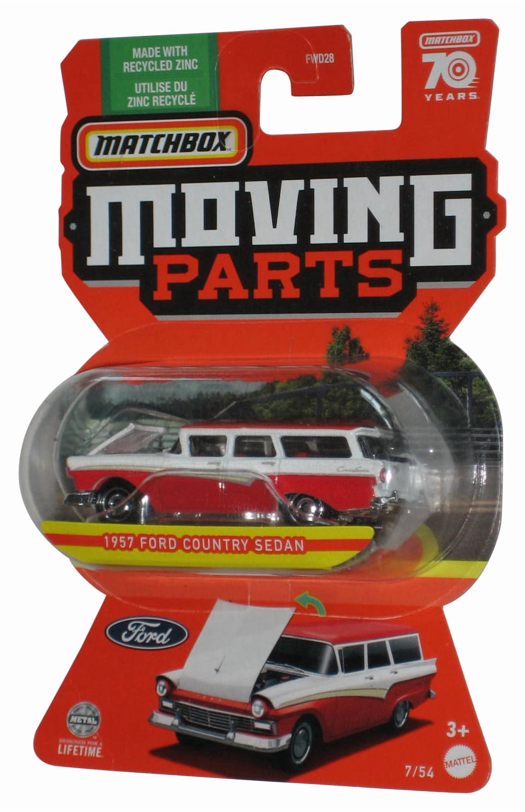Matchbox Moving Parts (2022) White & Red 1957 Ford Country Sedan