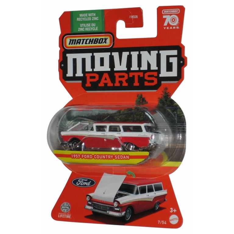 Matchbox Moving Parts (2022) White & Red 1957 Ford Country Sedan