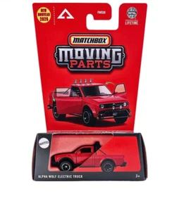 Matchbox Moving Parts ALPHA WOLF ELECTRIC TRUCK - Nouveau Modèle 2025, Camion Pickup Rouge - 1:64