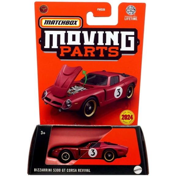 Matchbox Moving Parts Bizzarrini 5300 GT Corsa Revival Diecast Vehicle