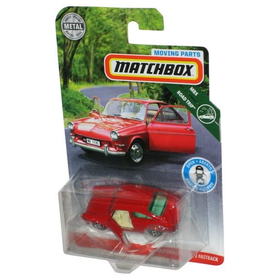 Matchbox Moving Parts MBX Road Trip (2018) Red '65 Volkswagen Type 3 Fastback Car