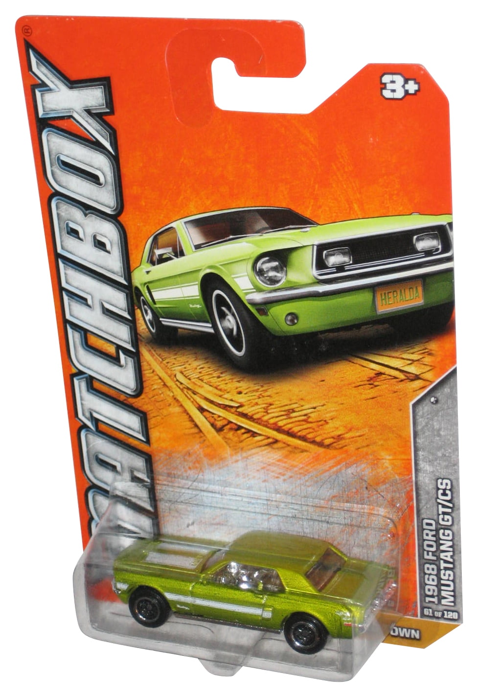 Matchbox Old Town (2011) Green 1968 Ford Mustang GT/CS Toy Car 61/120
