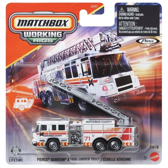 Matchbox Pierce Quantum Aerial Ladder Truck Working Rigs 979H