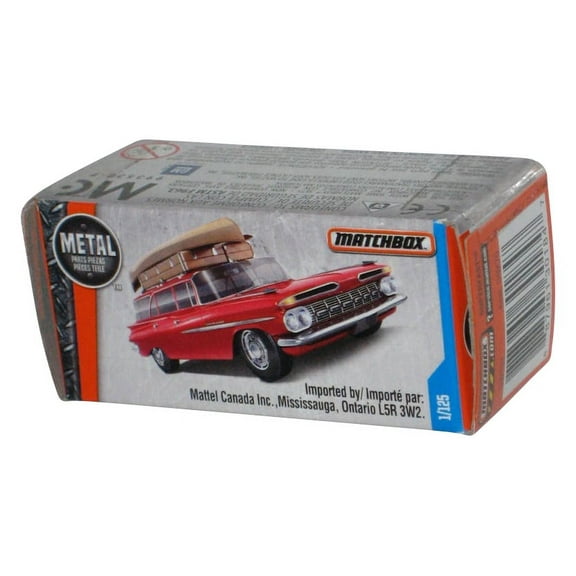 Matchbox Power Grabs Box (2016) Red '59 Chevy Wagon Toy Car 1/125