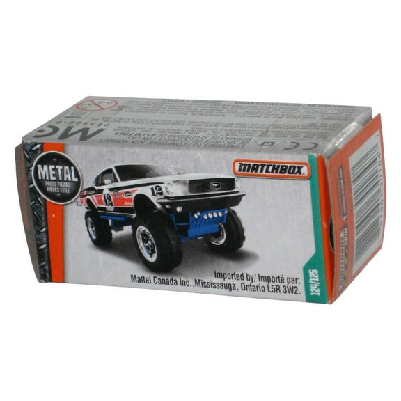 Matchbox Power Grabs Box (2017) White '68 Ford Mustang Toy Car 124/125