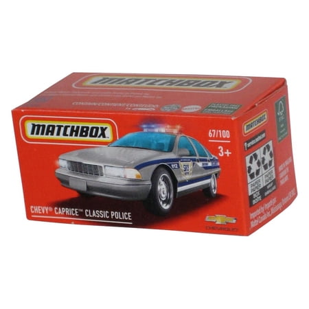 Matchbox Power Grabs Box (2021) Silver Chevy Caprice Classic Police Car 67/100
