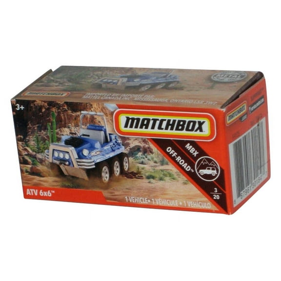 Matchbox Power Grabs Box MBX Off-Road (2018) Blue ATV 6x6 Car 3/20