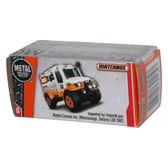 Matchbox Power Grabs Box MBX Rescue (2018) White & Orange Toy Car 20/30