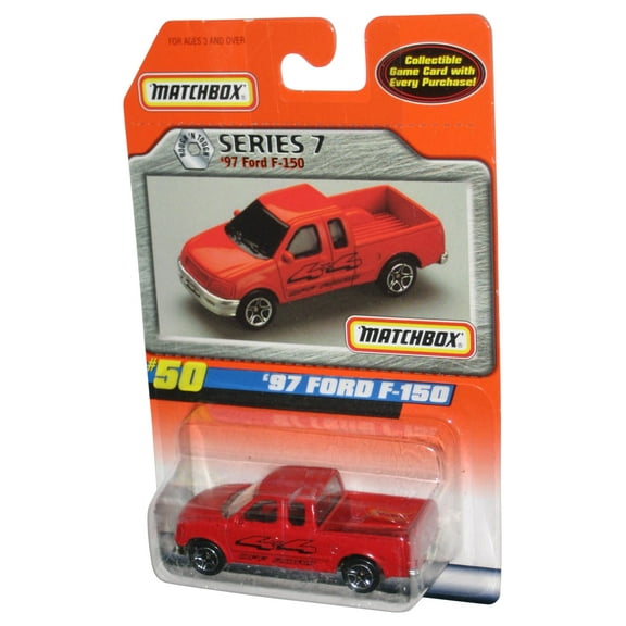 Matchbox Rough 'N Tough (1998) Series 7 Red '97 Ford F-150 #50 - (Game Card)