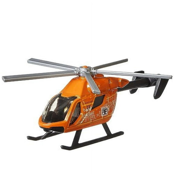 Matchbox Sky Busters Die-Cast Metal Collectible Aircrafts - HFX70 ~ Air Blade Helicopter ~ Orange and Black