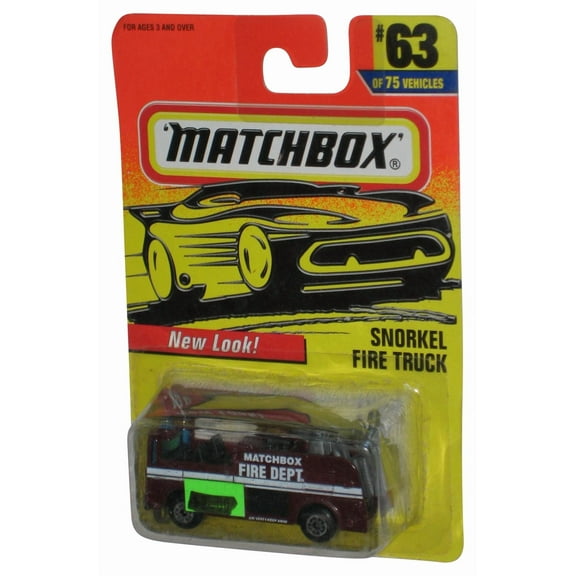Matchbox Snorkel Fire Truck Fire Dept. (1996) New Look Red Toy #63/75