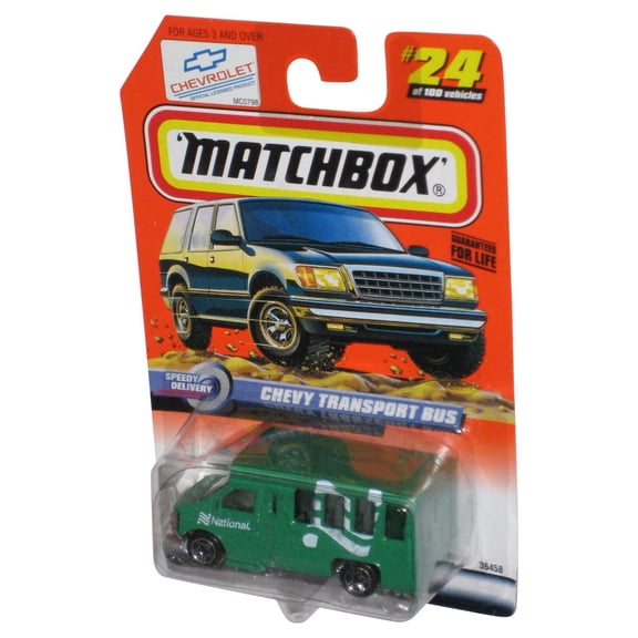 Matchbox Speedy Delivery (1998) Green Chevy Transport Bus Toy #24/100
