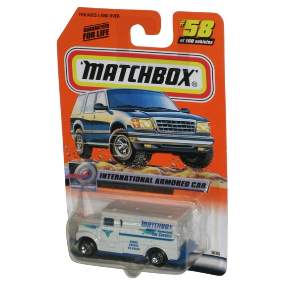 Matchbox Speedy Delivery (1999) White International Armored Car Toy #58/100