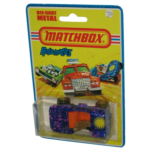 Matchbox Superfast (1975) Lesney Rola-Matics Blue Beach Hopper Vintage Toy Car No. 47 - (Plastic Partially Loose From Card)