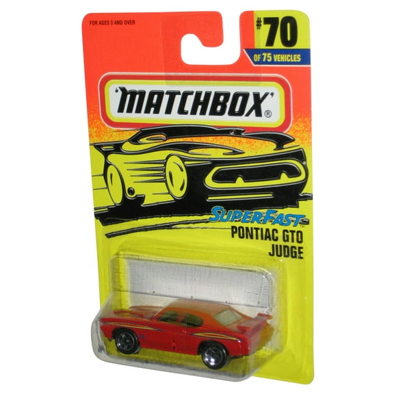 Matchbox Superfast (1996) Red Pontiac GTO Judge Toy Car #70/75