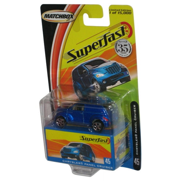 Matchbox Superfast (2004) Mattel Blue Chrysler Panel Cruiser Toy Car #45